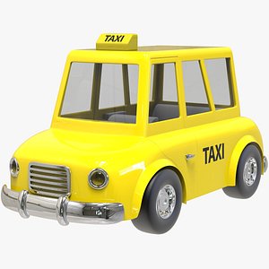 3D Taxicab Cartoon Car