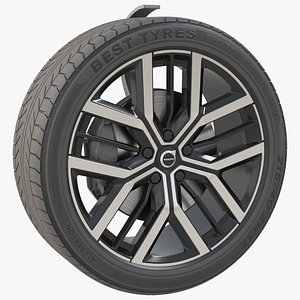 3D model Volvo EX60 Multi Spoke Alloy Wheel Black