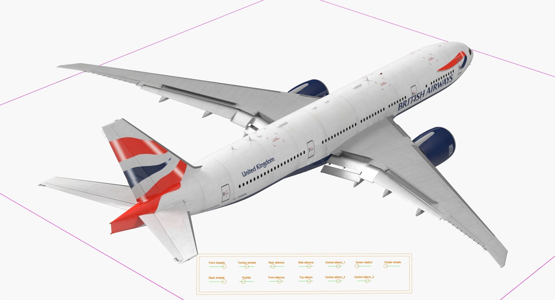 3d model boeing 777 200lr british airways