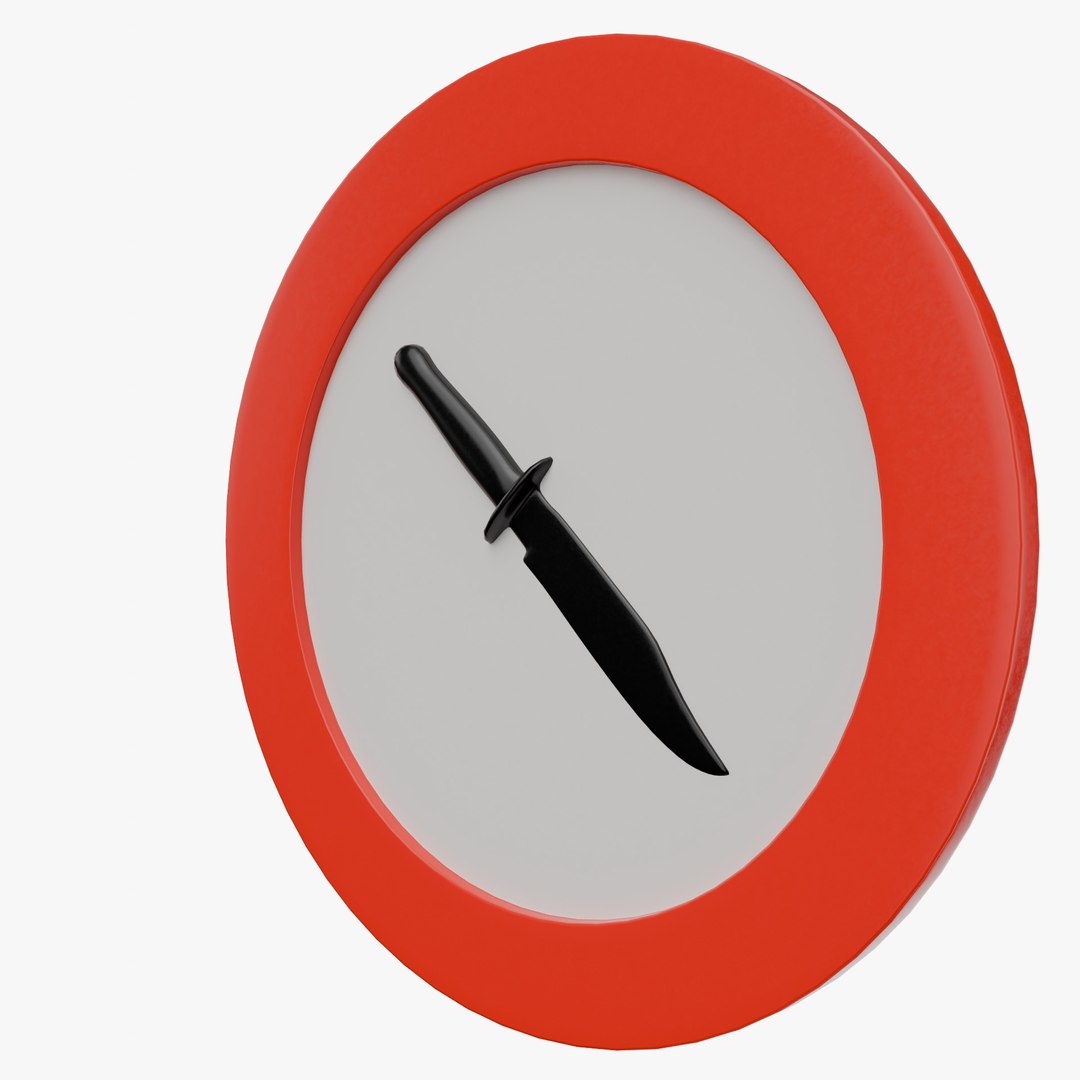No Knife - Knife Prohibition Sign Weapon Ban Model - TurboSquid 2344492