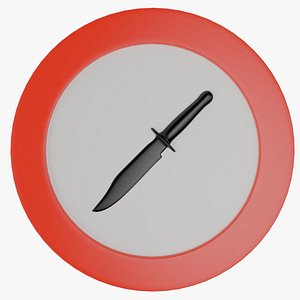 No Knife - Knife prohibition sign weapon ban(1) model