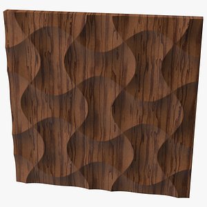 3D model 3D Wall Panel Wave Wood