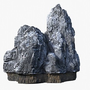 3D model Granite Rock Island 04
