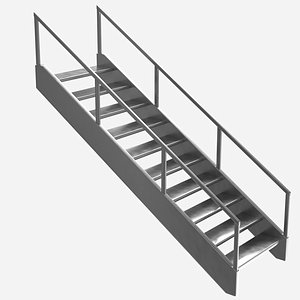 3D Metal Stairs PBR model