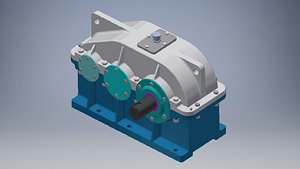 3D model 2 Steps Reduce Gearbox