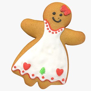 Gingerbread Woman Cookie 01 3D