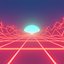 Retro Neon Synthwave Road Environment Animated