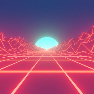 Retro Neon Synthwave Road Environment Animated