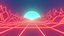 Retro Neon Synthwave Road Environment Animated
