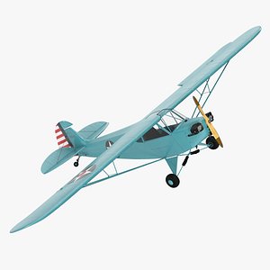 Monoplane Aircraft Piper J-3 Rigged