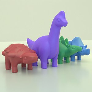 cute dinos toys 3D model