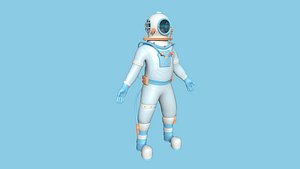 Diving Suit 05 Blue Orange - Cartoon Character Design 3D model