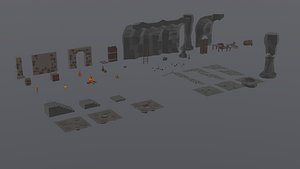 Lowpoly Dungeon Assets model