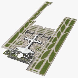 3D Airport Infrastructure With Aircraft