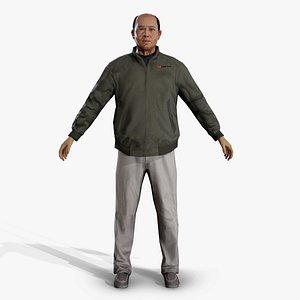 Asian worker 3D model