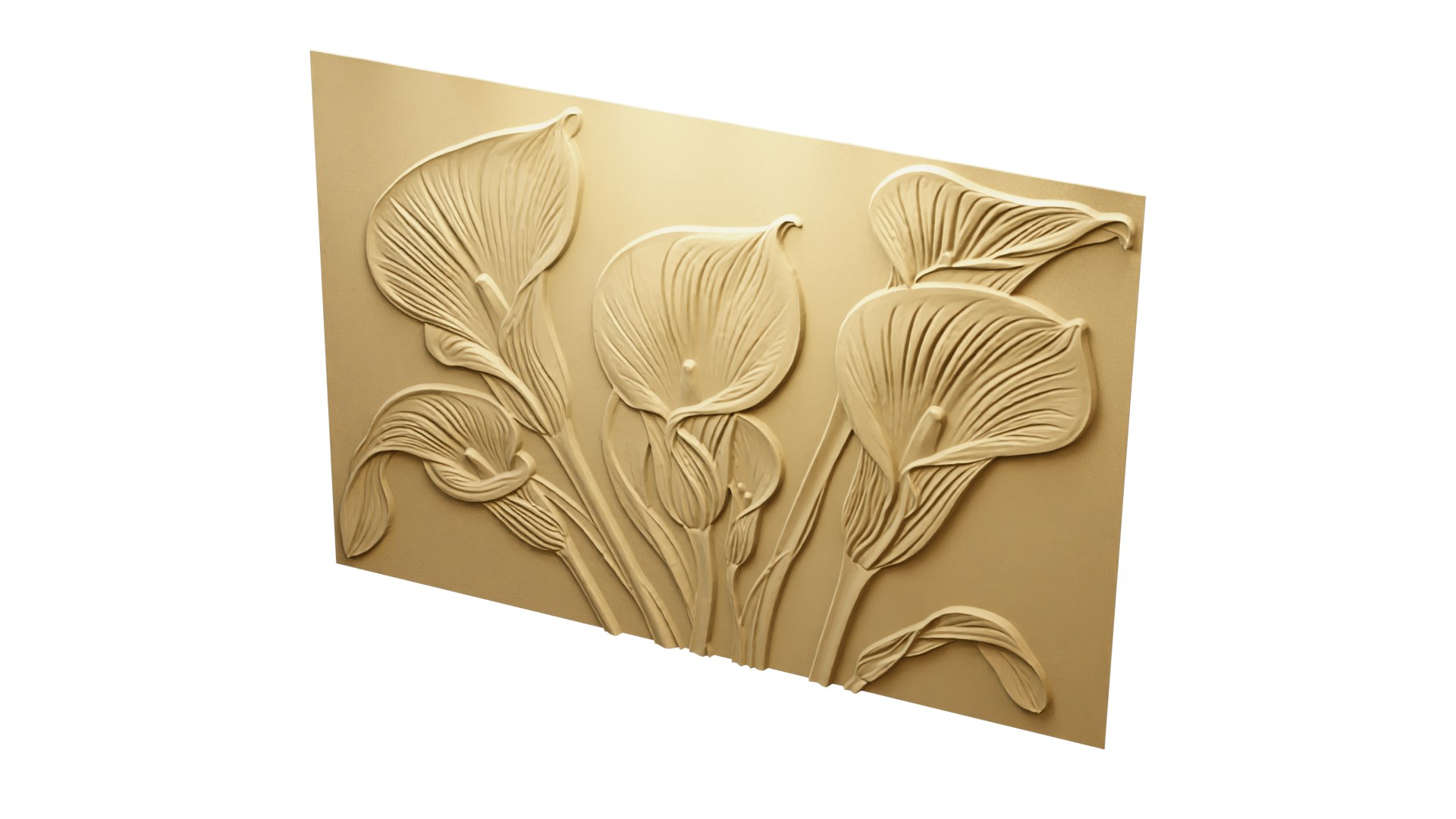 Modern Calla Lily Panel Wall Decor Set Relief Mural CNC 152 3D Model ...