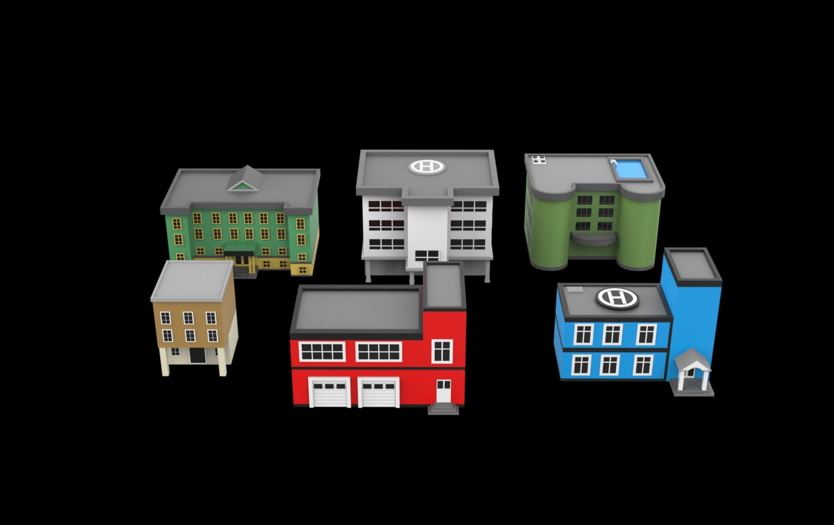 Low Poly City Building Low-poly 3D Model 3D - TurboSquid 2347973