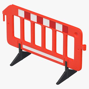 3D Safety Barrier Plastic 02 Red and Yellow Clean and Dirty model