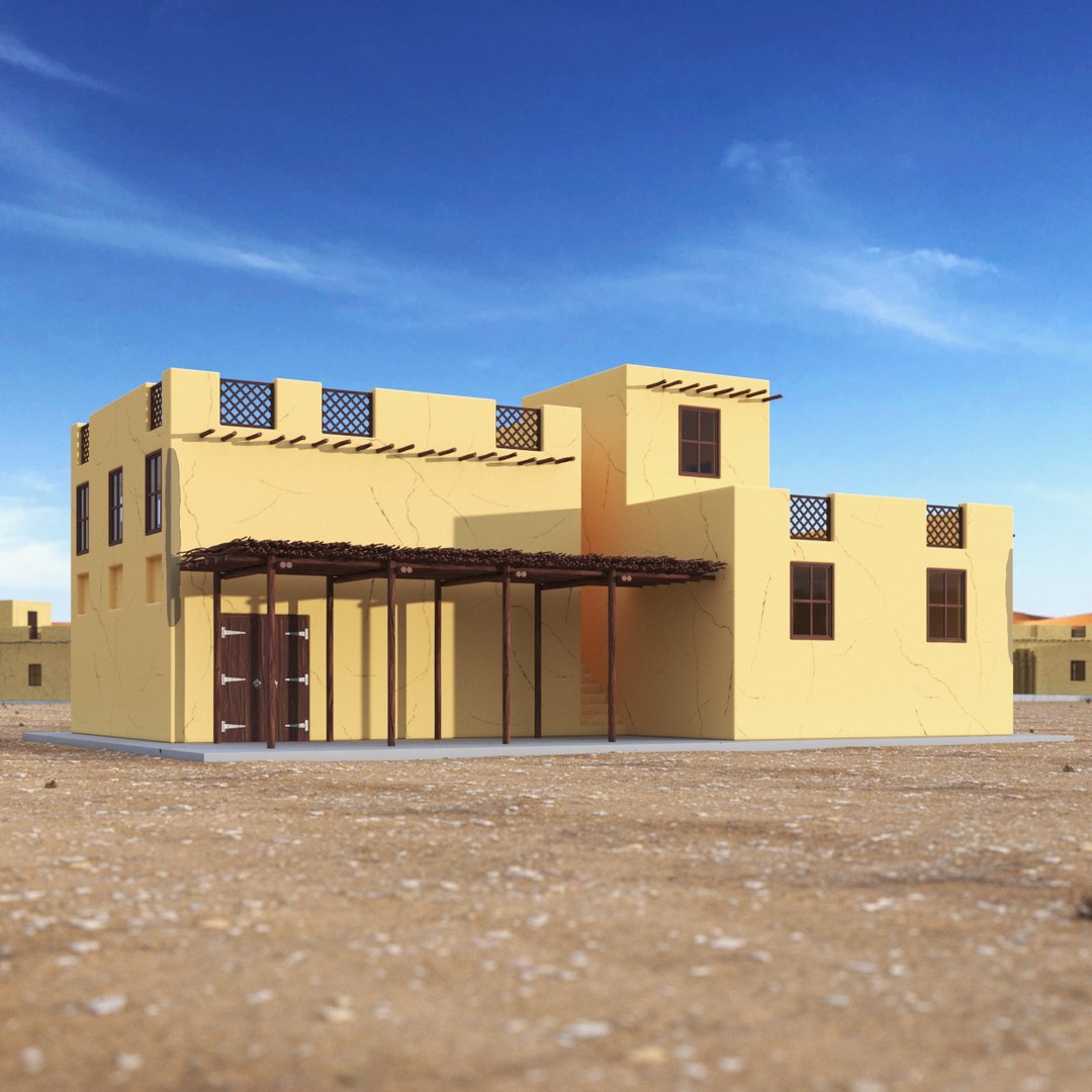 Cartoon Middle Eastern Traditional House 3D model preview