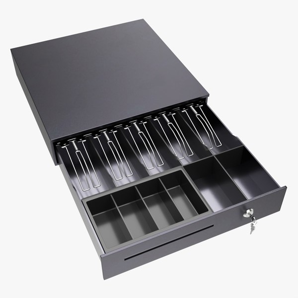 3D Cash Register Drawer for POS System open