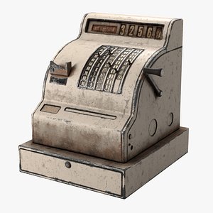 3d model old cash register