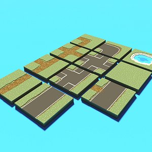voxel tiles terrain 3D model