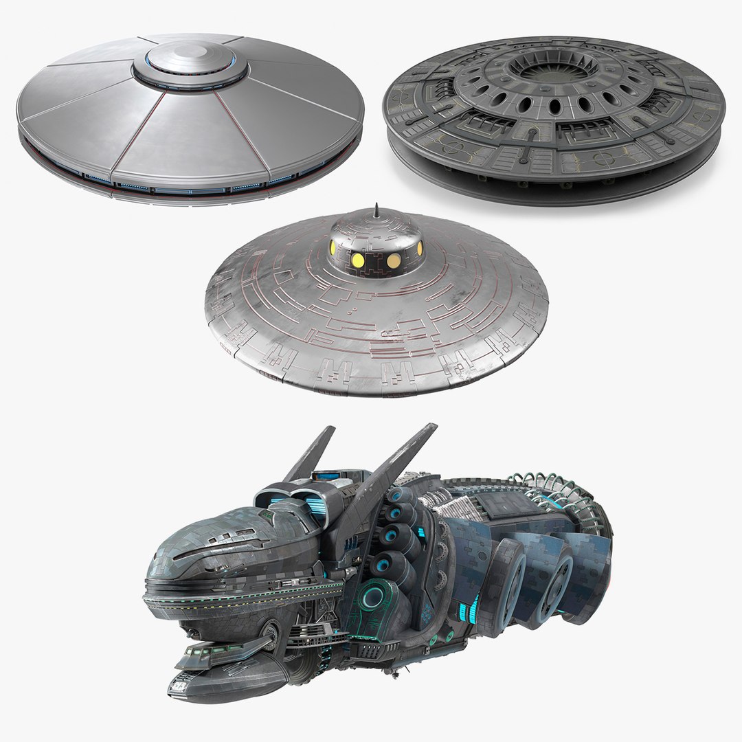 UFO Ships Collection 3 3D model preview