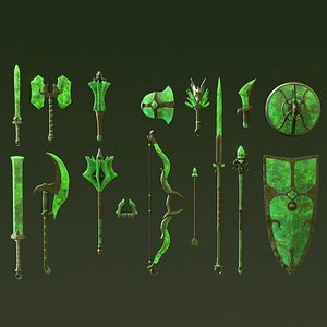 Fantasy Jade Weapon Set model