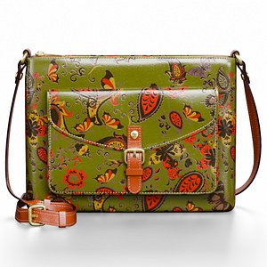 3D Designer Floral Leather Satchel