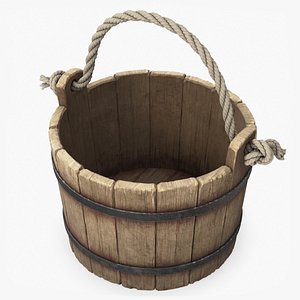 Wooden Bucket 3D