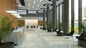3D lobby design modern model