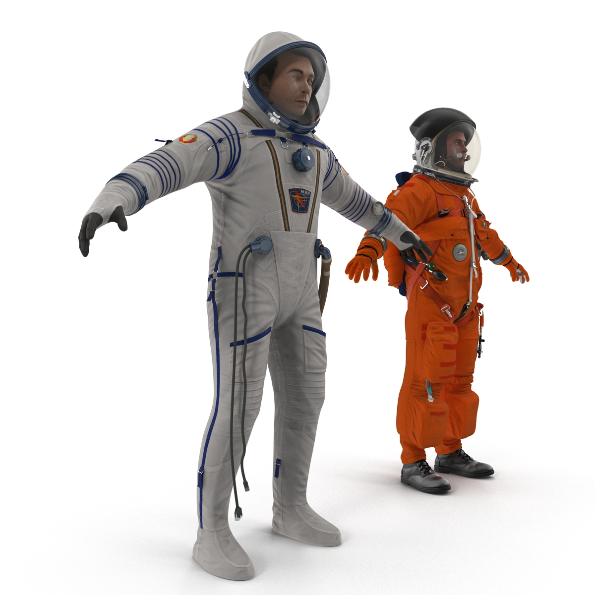 3d model of astronauts 4 modeled nasa