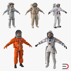 3d model of astronauts 4 modeled nasa