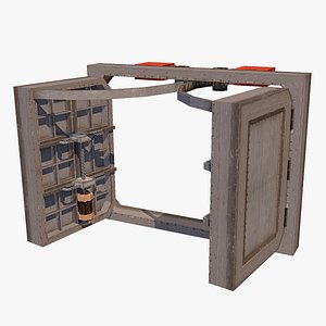 3D Bunker Gate Low Poly