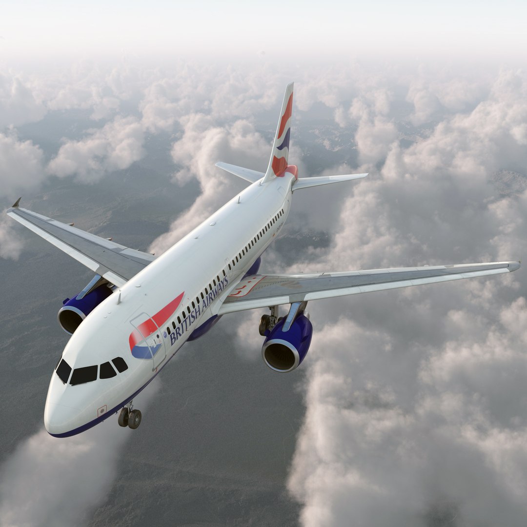 Airbus A319 British Airways 3D Model 3D model preview