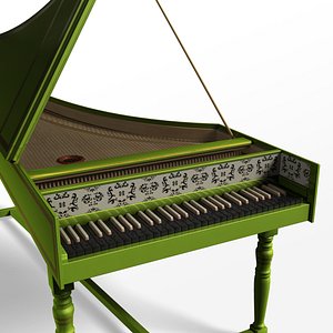 baroque harpsichord obj