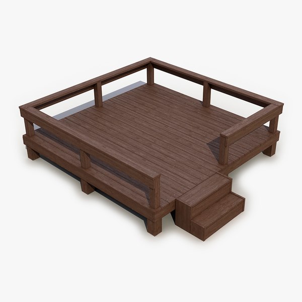 3D Wooden Terrace 4 3D Model model