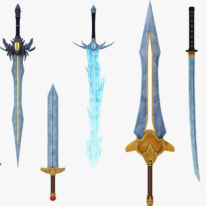 Stylized Swords and Knives Pack 3D model