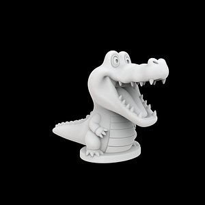 3D Cartoon Crocodile Figurine 3D Print Model