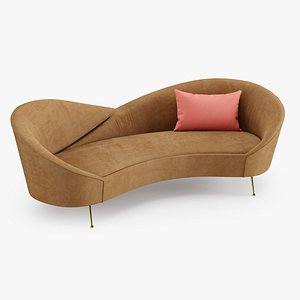 3D KARE Sofa Night Fever Hellbraun model