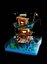 un hotel in barca sul mare Modello 3D low-poly