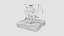 un hotel in barca sul mare Modello 3D low-poly