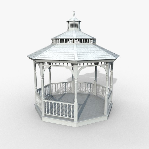 3D Garden Gazebo Game Ready 2 model TurboSquid 2001486