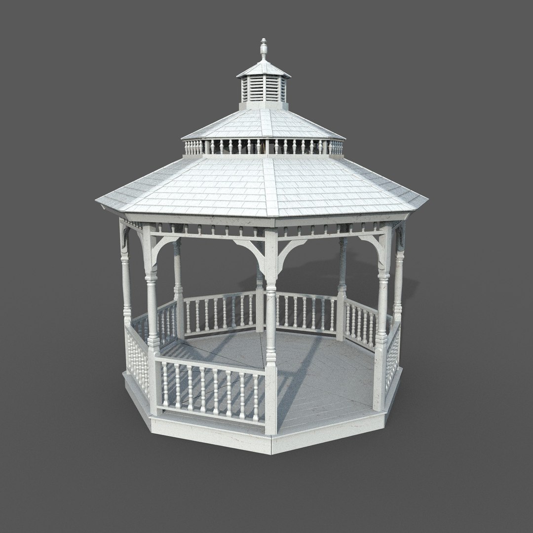 3D Garden Gazebo Game Ready 2 Model TurboSquid 2001486