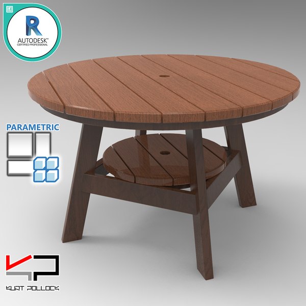 3D Wood Outdoor Dining Table - TurboSquid 1304081