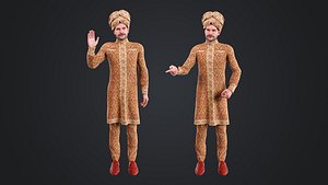 3D model Indian Man Rigged