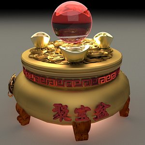 3D chinese gold ingot