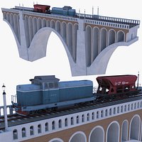 Viaduct with cargo train II