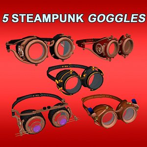 3D steampunk goggles copper