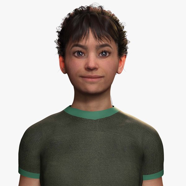 3D Amna -Realistic Girl Child Low-poly Low-poly model